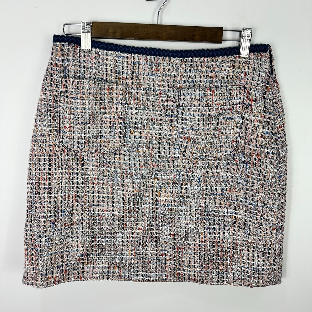 LOFT Mini Skirt 4 Multicolor Tweed Bouclé Pocket Preppy Old Money Chic‎ Career